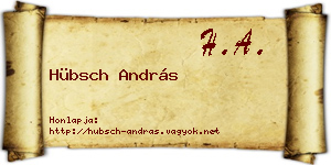 Hübsch András névjegykártya